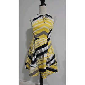 Jessica Simpson Dress Womans 8 Yellow Sundress Casual Bright Halter W/ Pockets